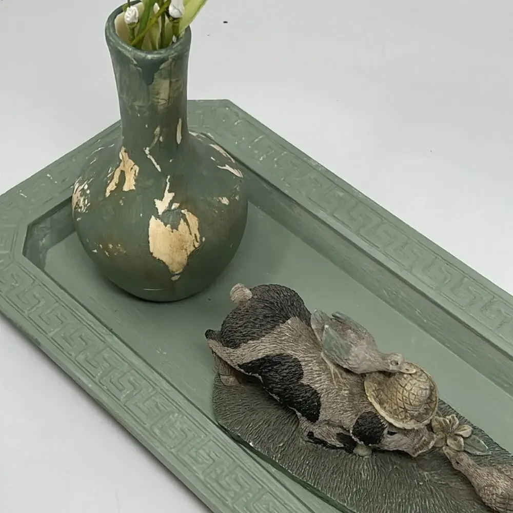 3 Piece Green Tray Farmhouse Vignette